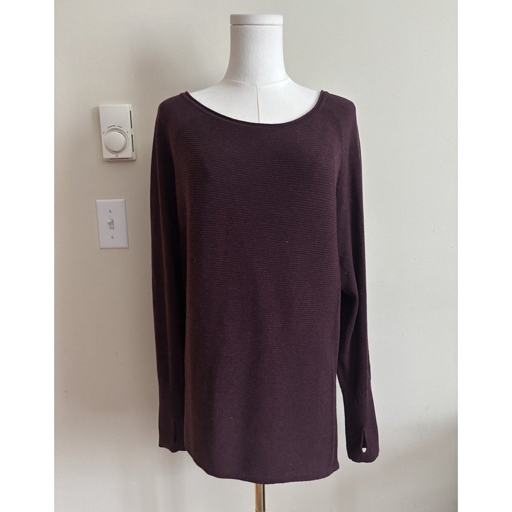 LL Bean Womens XL Lightweight Tunic Sweater Cotton Blend Purple Outdoor